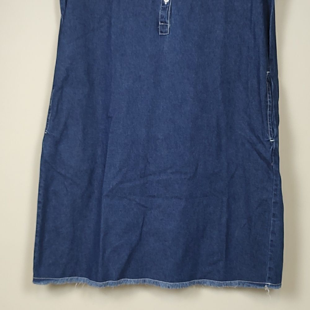 J. Mclaughlin Collared Button Front Frayedhem Den… - image 7